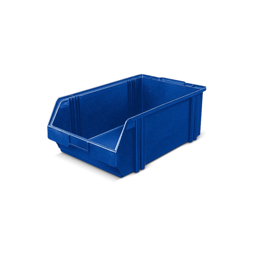 Obrázok výrobku: Priehľadný skladovací box z polystyrolu, v × š × h 180 × 300 × 500 mm, modrý