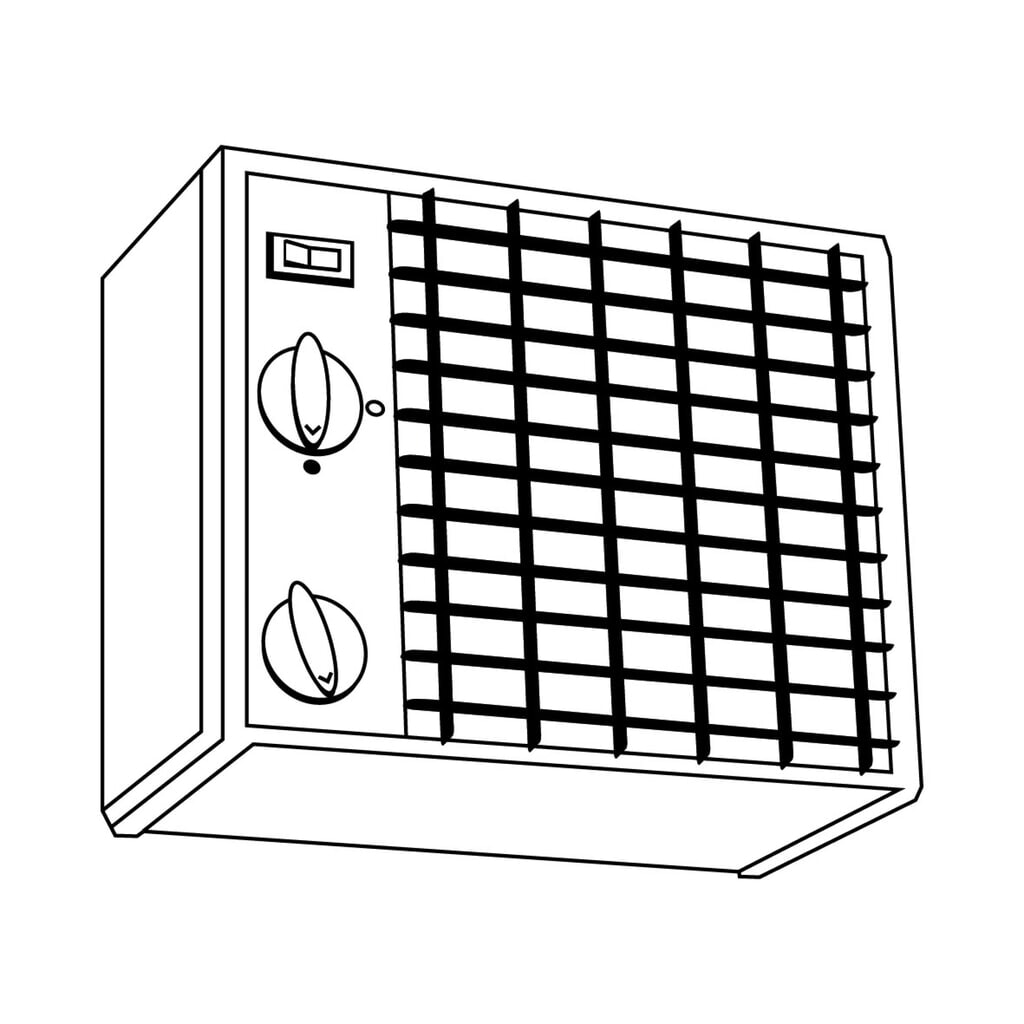 Priemyselný vykurovací ventilátor Cat pre kontajner WGK 1-3, V x Š x H 255 x 335 x 276 mm Obrázok výrobku: Priemyselný vykurovací ventilátor Cat pre kontajner WGK 1-3, V x Š x H 255 x 335 x 276 mm