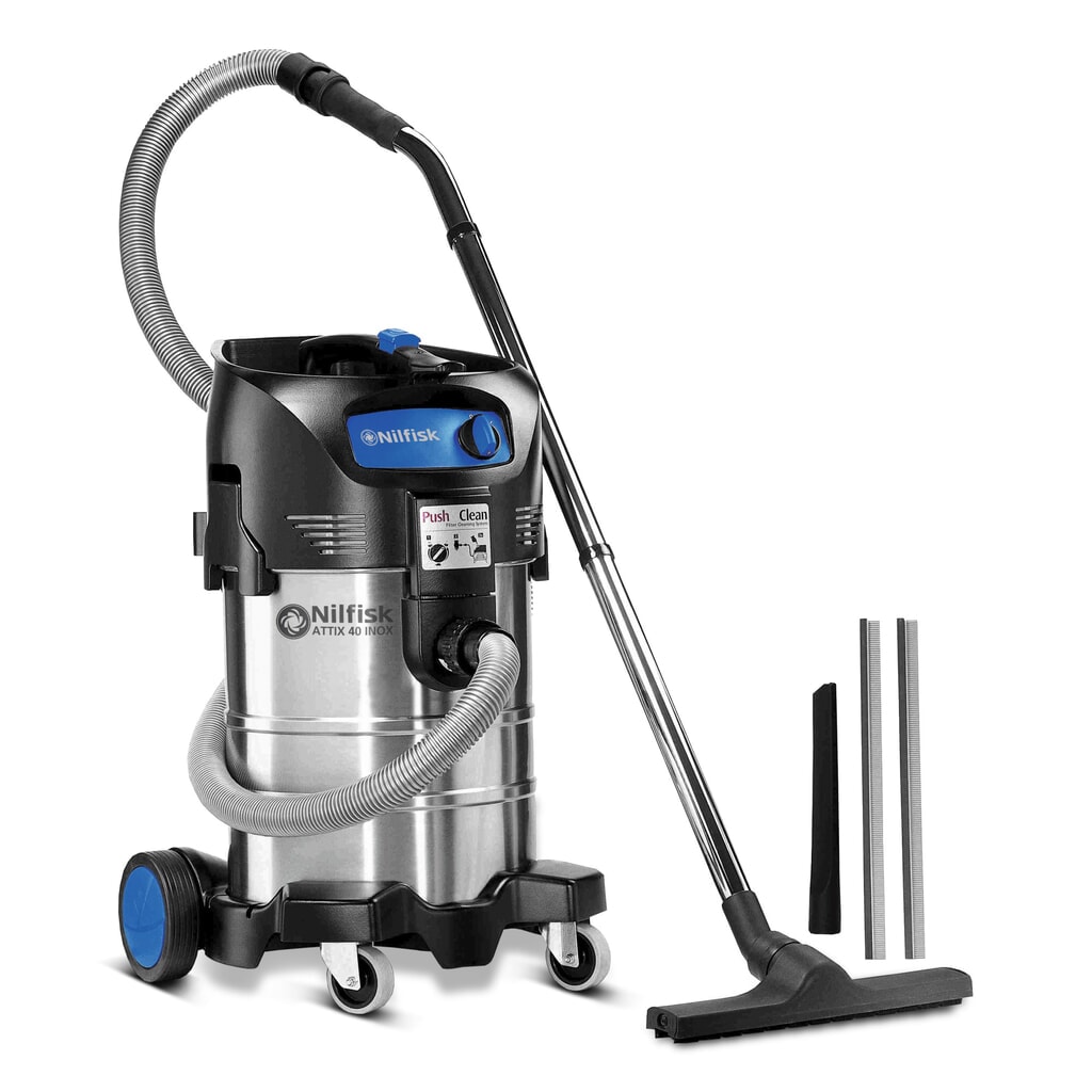 Priemyselný vysávač Nilfisk® ATTIX 40-01 PC Inox, mokrý+suchý, 1 500 W Obrázok výrobku: Priemyselný vysávač Nilfisk® ATTIX 40-01 PC Inox, mokrý+suchý, 1 500 W
