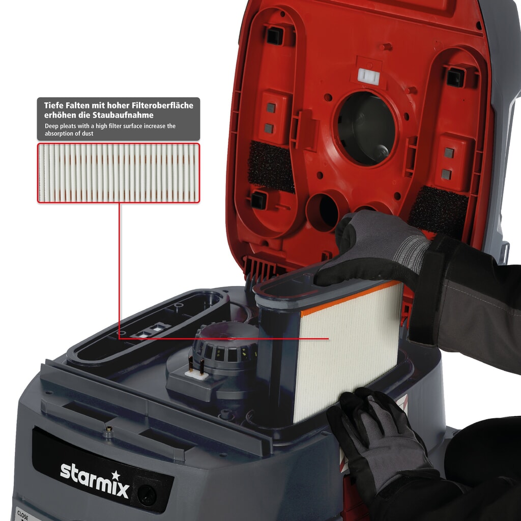 Číslo obrázka výrobku 5: Priemyselný vysávač starmix iPulse, trieda prachu M, sklápací podvozok, 1 600 W, 35 litrov