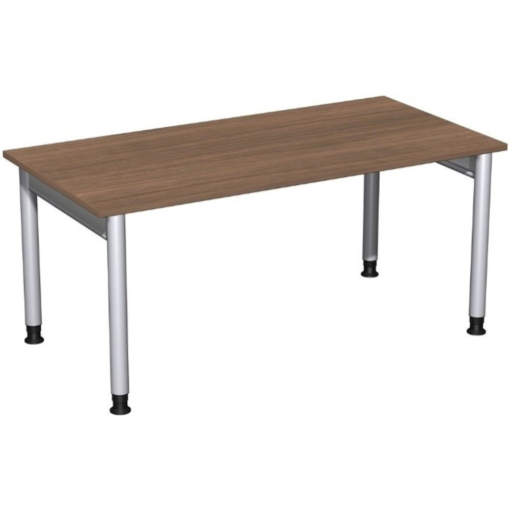 Číslo obrázka výrobku 1: Profesionálny stôl, 4-stôp rám, výškovo nastaviteľný, Š x H 1 600 x 800 mm, orech