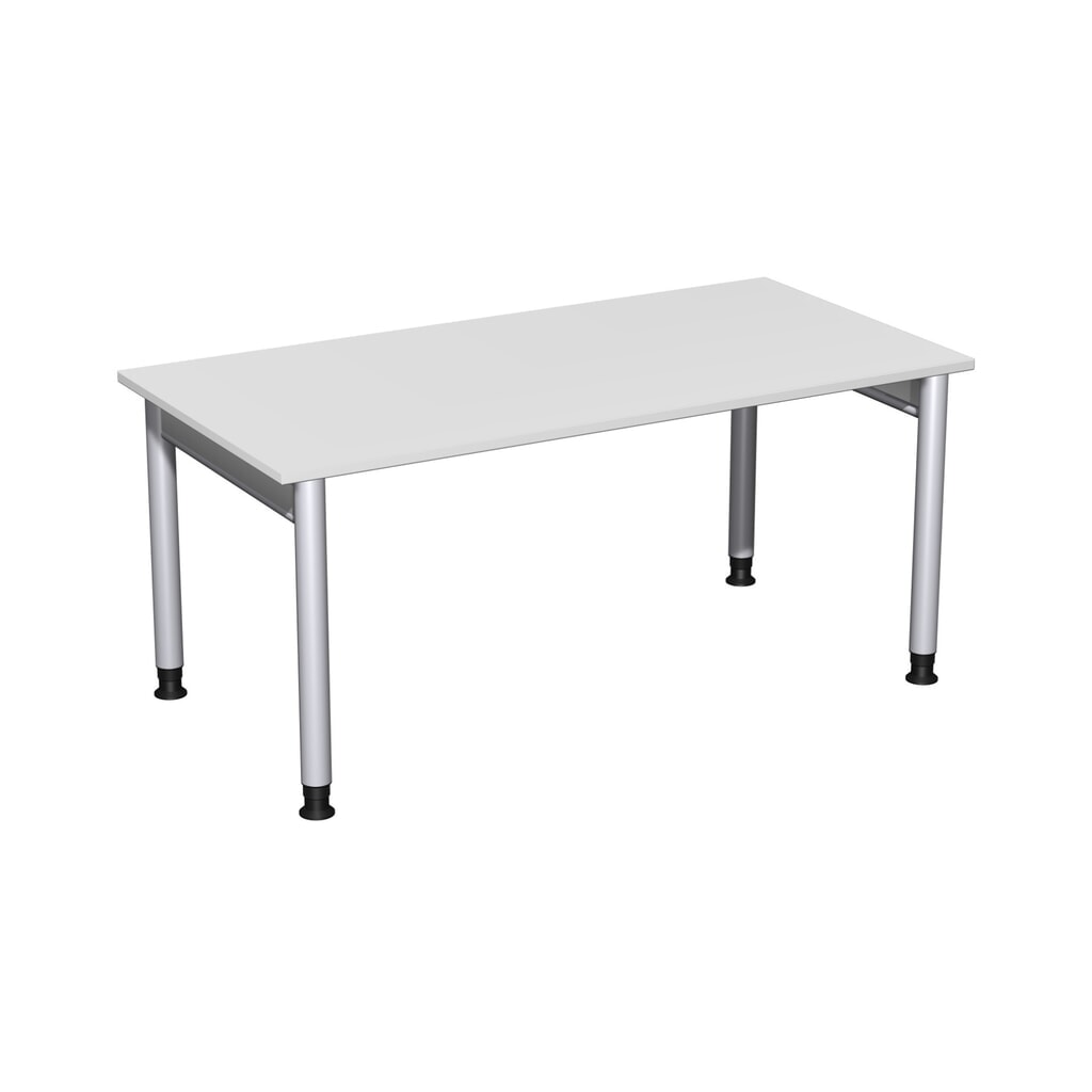 Manuálne výškovo nastaviteľný písací stôl Geramöbel Profi, 4-nohý rám, š × h 1 600 × 800 mm, svetlosivá farba Obrázok výrobku: Manuálne výškovo nastaviteľný písací stôl Geramöbel Profi, 4-nohý rám, š × h 1 600 × 800 mm, svetlosivá farba