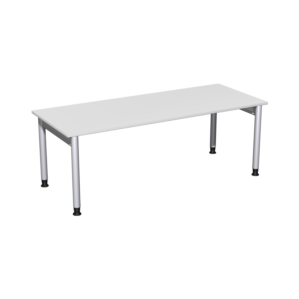 Manuálne výškovo nastaviteľný písací stôl Geramöbel Profi, 4-nohý rám, š × h 2 000 × 800 mm, svetlosivá farba Obrázok výrobku: Manuálne výškovo nastaviteľný písací stôl Geramöbel Profi, 4-nohý rám, š × h 2 000 × 800 mm, svetlosivá farba