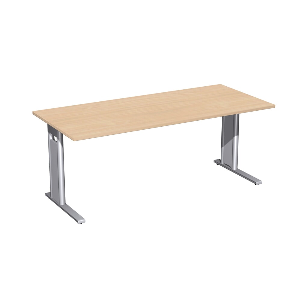 Kancelársky písací stôl Geramöbel profesionál, podstavcom s nohami v tvare C, š x h 1 800 x 800 mm, buk Obrázok výrobku: Kancelársky písací stôl Geramöbel profesionál, podstavcom s nohami v tvare C, š x h 1 800 x 800 mm, buk