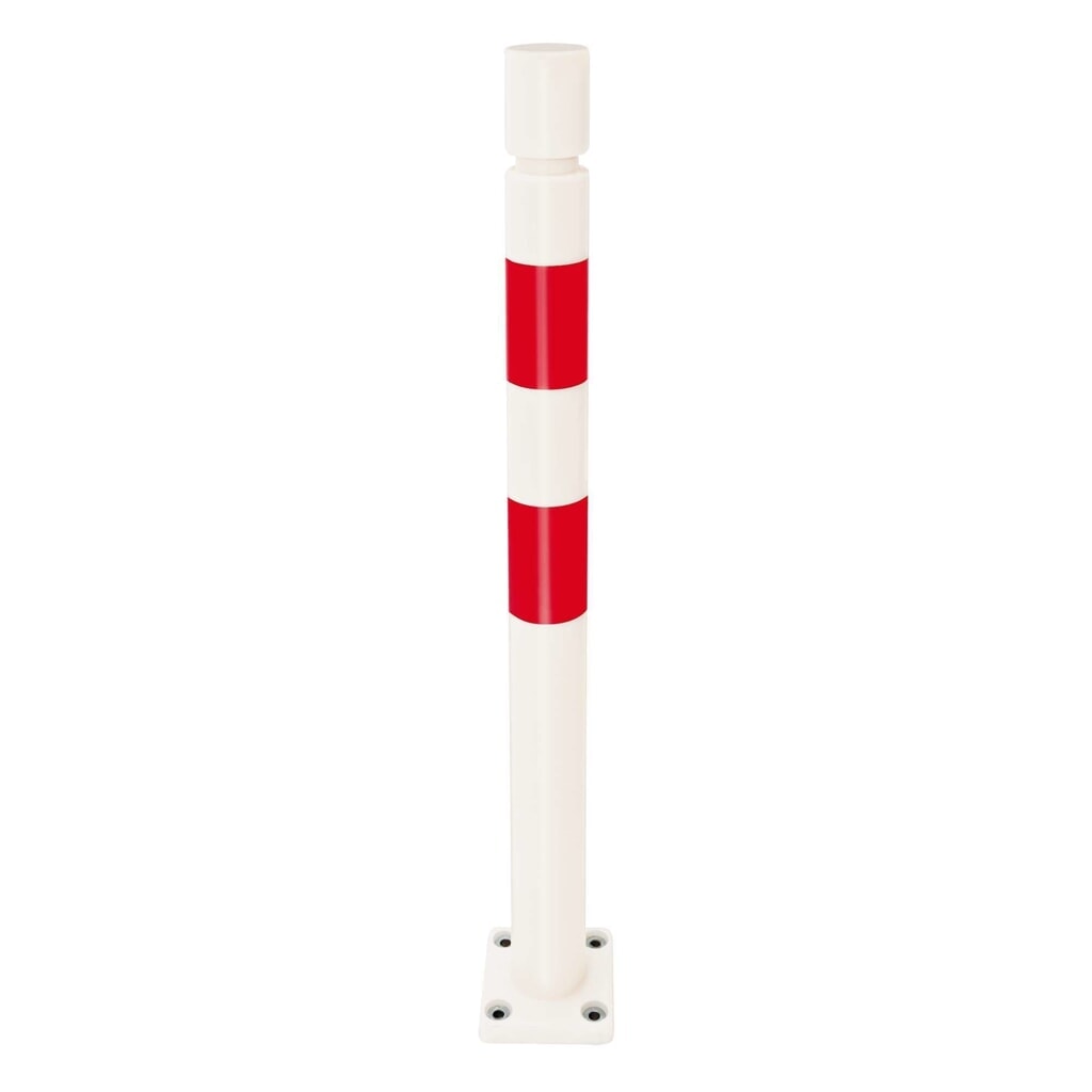 Protinárazový ochranný stĺpik MORAVIA FLEX, z TPU, na pripevnenie rozperkami, v × Ø 1 000 × 80 mm, červeno-biela Obrázok výrobku: Protinárazový ochranný stĺpik MORAVIA FLEX, z TPU, na pripevnenie rozperkami, v × Ø 1 000 × 80 mm, červeno-biela
