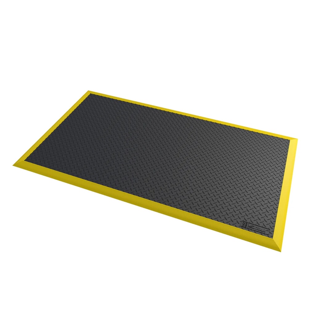 Protiúnavová rohož NoTrax Diamond Flex™, š × d 970 × 1 630 mm, čierno-žltá Obrázok výrobku: Protiúnavová rohož NoTrax Diamond Flex™, š × d 970 × 1 630 mm, čierno-žltá