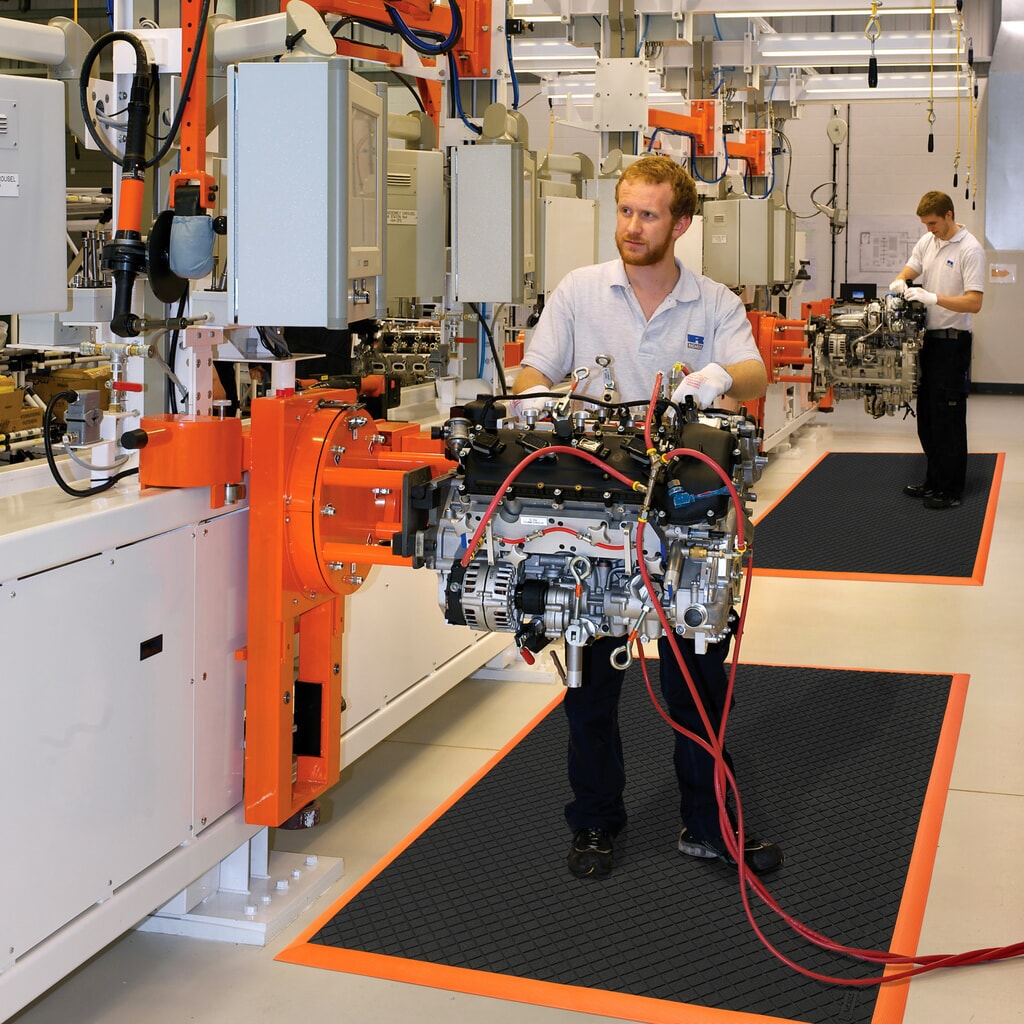 Číslo obrázka výrobku 3: Protiúnavová rohož NoTrax Safety Stance Solid™, š × d 970 × 1 630 mm, čierno-oranžová