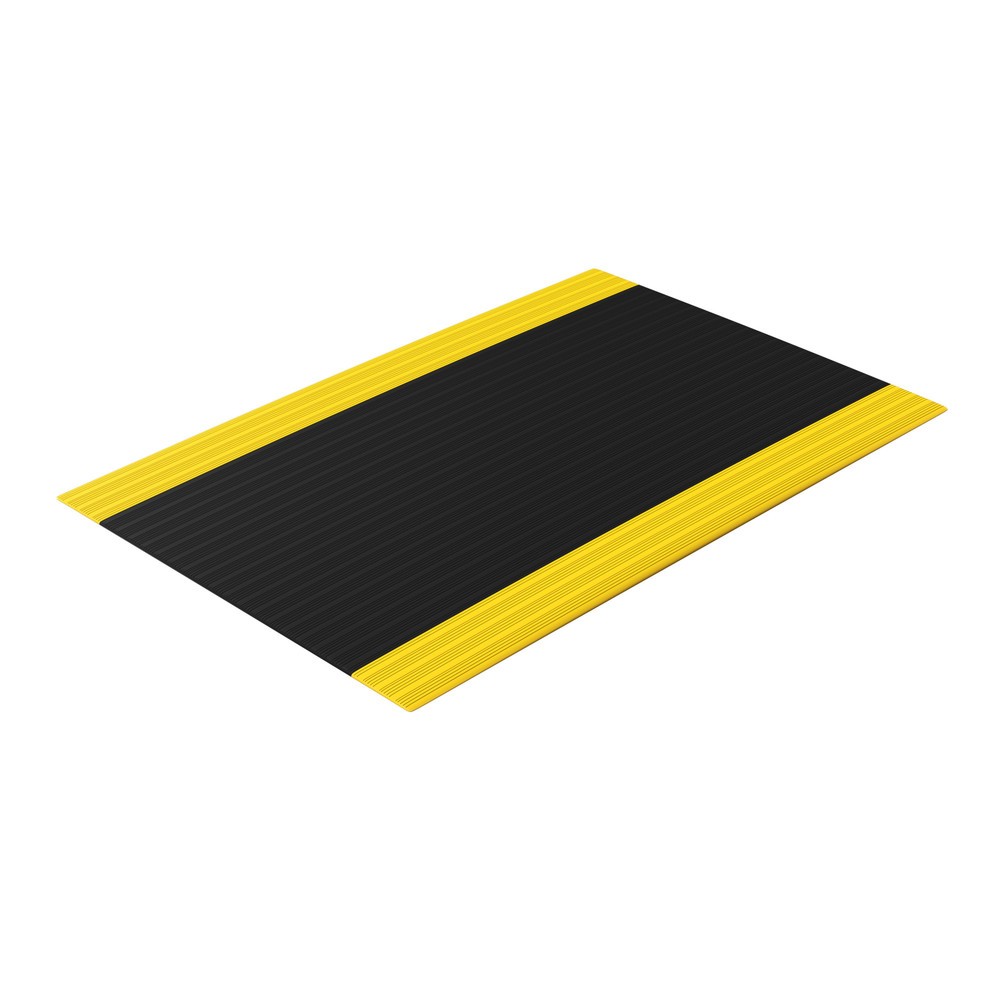 Číslo obrázka výrobku 2: Protiúnavová rohož Premium z vinylovej peny, Š x H 600 x 910 mm, čierna/žltá