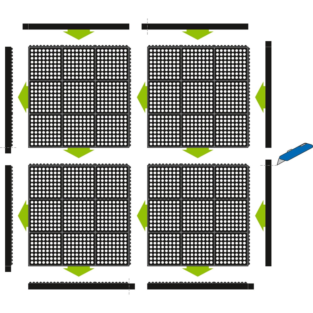 Číslo obrázka výrobku 7: Yoga Allround Grid Anti-Únava mat Voštinový profil Š x H 900 x 900 mm
