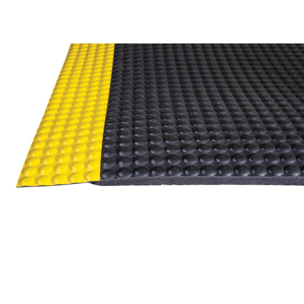 Číslo obrázka výrobku 3: Protiúnavová rohož z PVC s mikroporéznou vinylovou spodnou stranou, Š x H 600 x 910 mm, čierna/žltá