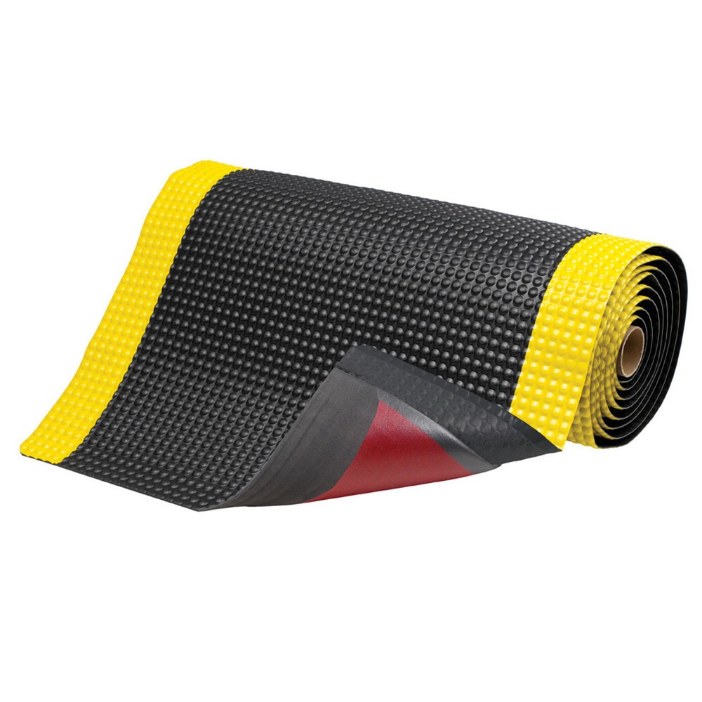 Číslo obrázka výrobku 4: Protiúnavová rohož z PVC s mikroporéznou vinylovou spodnou stranou, Š x H 600 x 910 mm, čierna/žltá