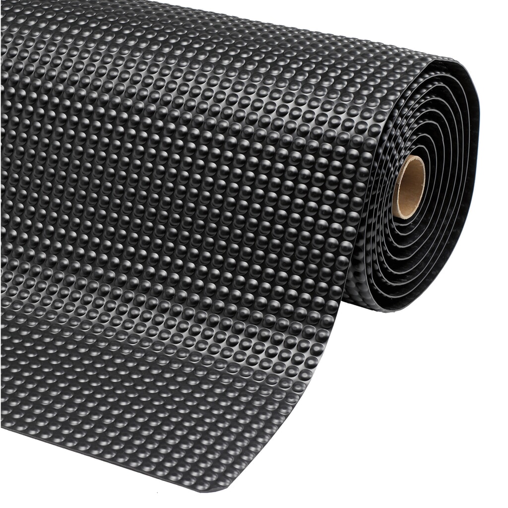 Protiúnavová rohož z PVC s mikroporéznou vinylovou spodnou stranou, Š x H 600 x 910 mm, čierna Obrázok výrobku: Protiúnavová rohož z PVC s mikroporéznou vinylovou spodnou stranou, Š x H 600 x 910 mm, čierna