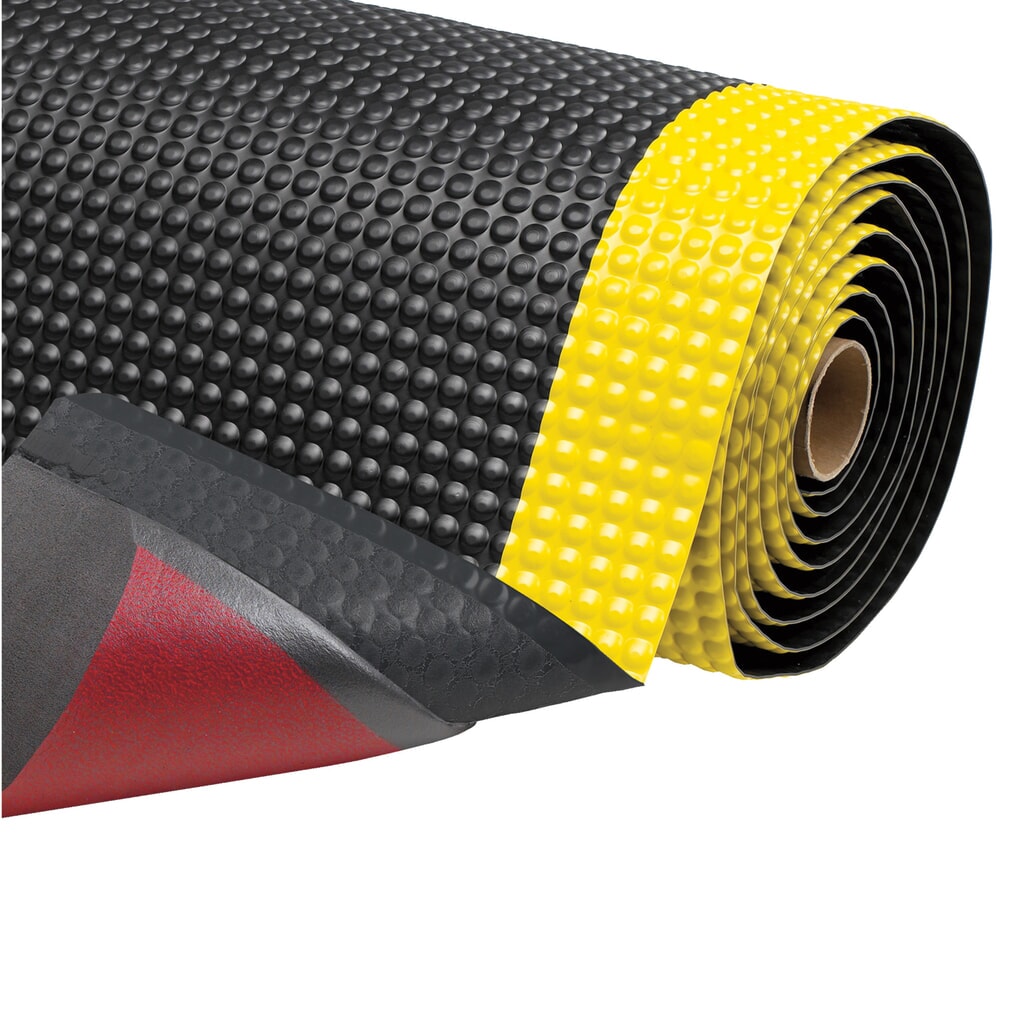 Protiúnavová rohož z PVC s mikroporéznou vinylovou spodnou stranou, bežné metre x 600 mm, čierna Obrázok výrobku: Protiúnavová rohož z PVC s mikroporéznou vinylovou spodnou stranou, bežné metre x 600 mm, čierna