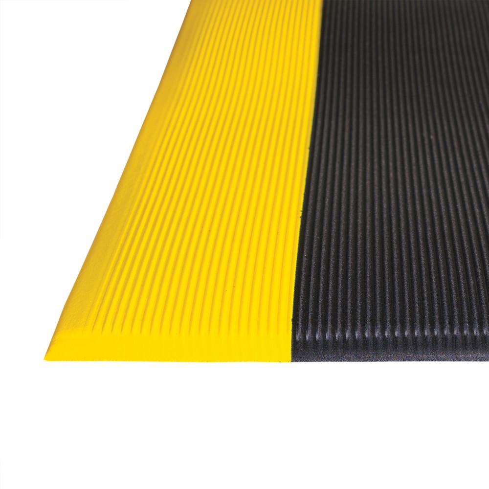 Číslo obrázka výrobku 2: Protiúnavová rohož, PVC/vinylová pena, drážkovaná, metráž x 600 mm, čierna/žltá