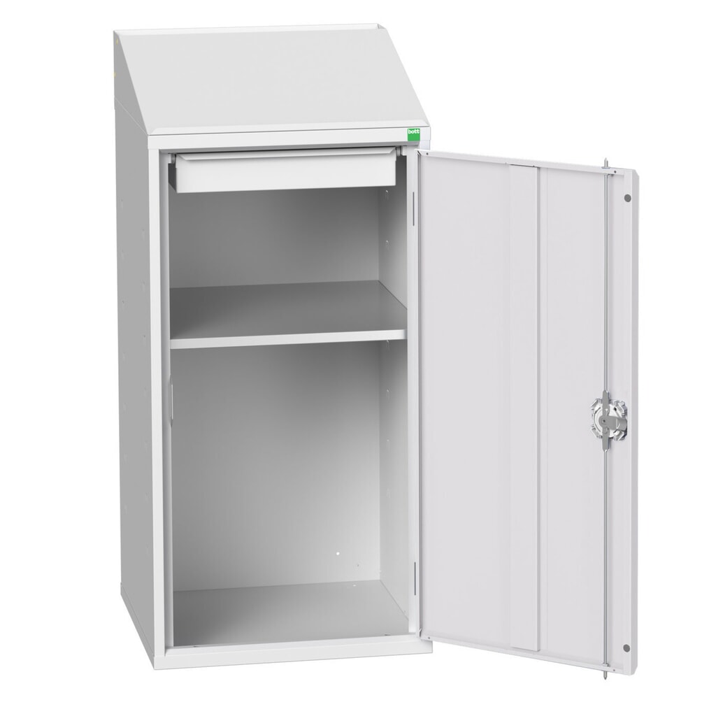 Pult bott verso Economy, s 1 policou, 1 zásuvkou, š × h × v: 525 × 550 × 1 130 mm Obrázok výrobku: Pult bott verso Economy, s 1 policou, 1 zásuvkou, š × h × v: 525 × 550 × 1 130 mm