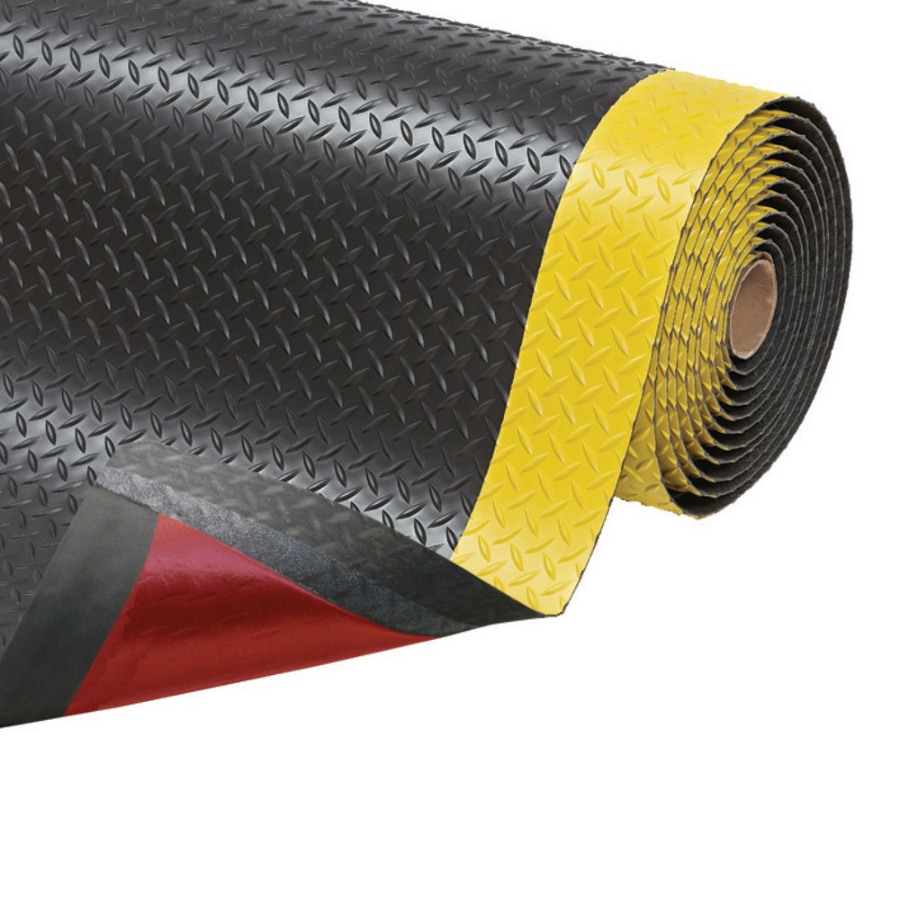 Číslo obrázka výrobku 2: Podlahová rohož 2-vrstvová, PVC, Š x H 600 x 910 mm, čierna/žltá