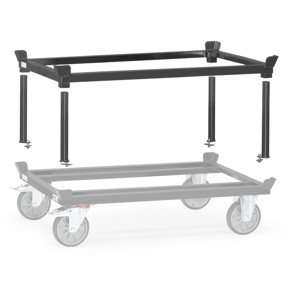 Číslo obrázka výrobku 3: Rám pre paletové podvozky fetra®, V x Š x H 370 x 1,210 x 810 mm, antracitové