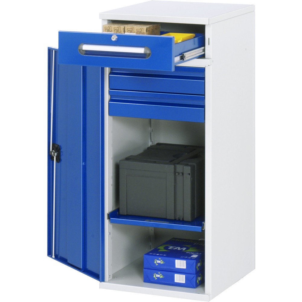 Obrázok výrobku: Skrinka s pultom RAU, v × š × h 1 060 × 450 × 520 mm, zásuvky 2 × 80, 1 × 120 mm