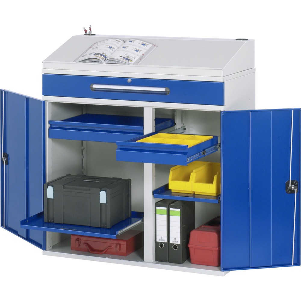 Číslo obrázka výrobku 1: Skrinka s pultom RAU, v × š × h 1 110 – 1 220 × 1 100 × 520 mm, zásuvky 2 × 80, 1 × 120 mm