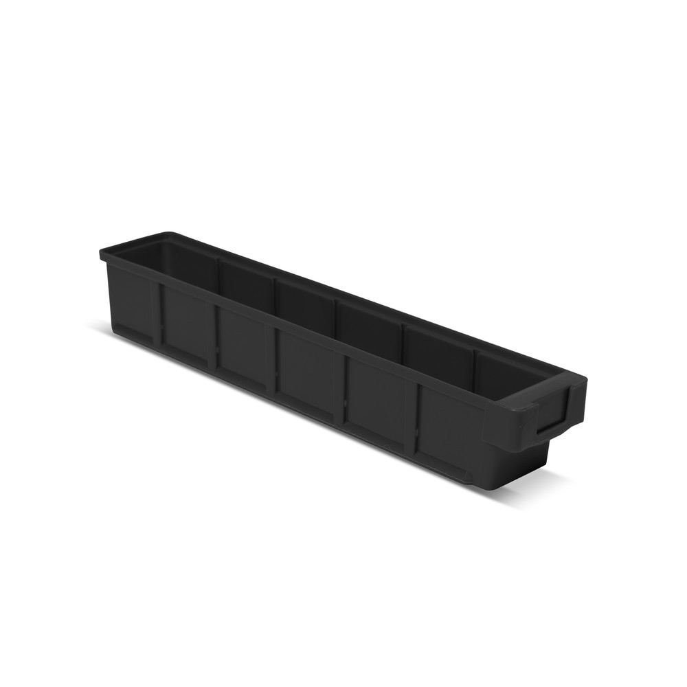 Číslo obrázka výrobku 1: Policové boxy bez priečneho otvoru, Š x H 93 x 500 mm, sivé