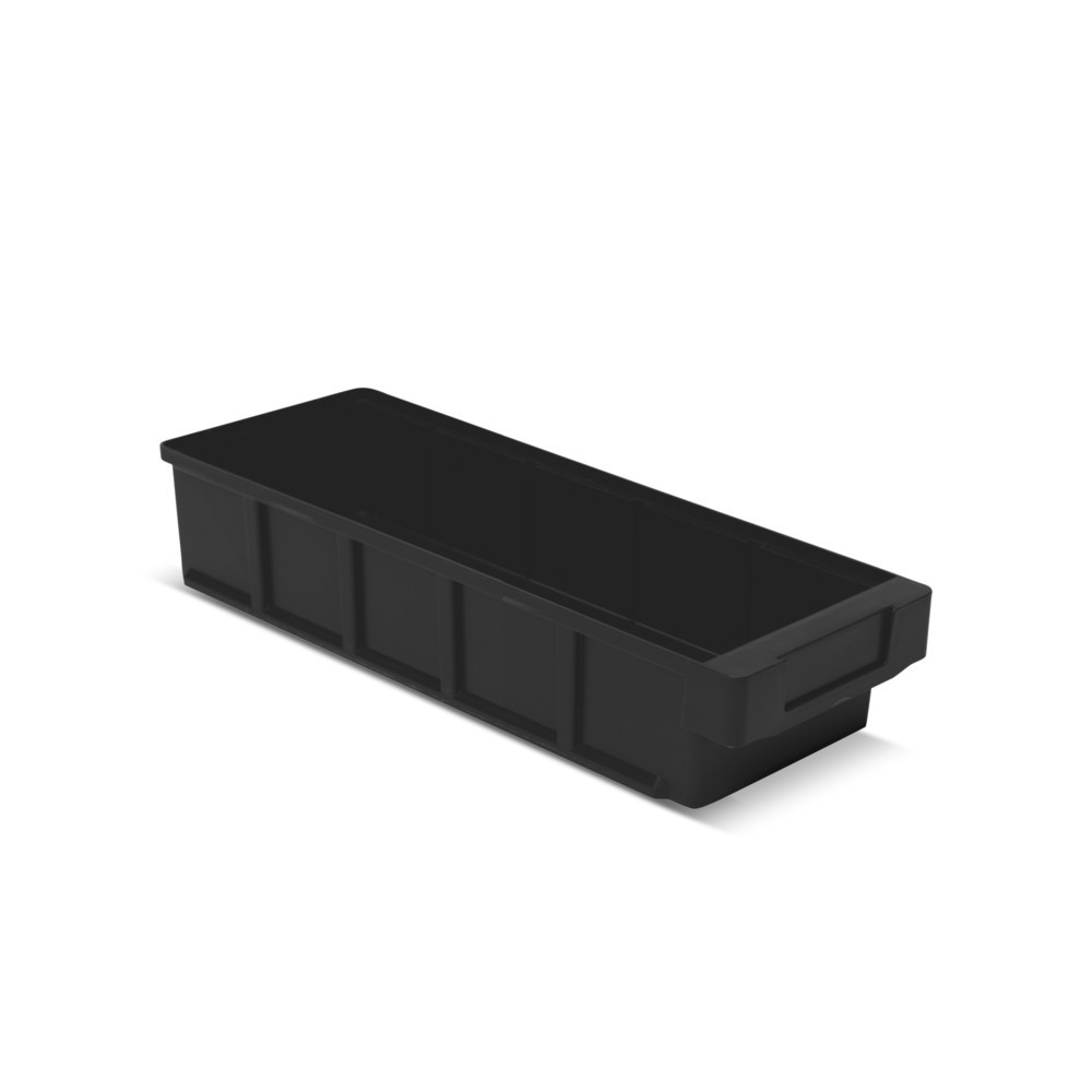 Číslo obrázka výrobku 1: Regálové boxy bez priehľadného otvoru, š × h 152 × 400 mm, sivé