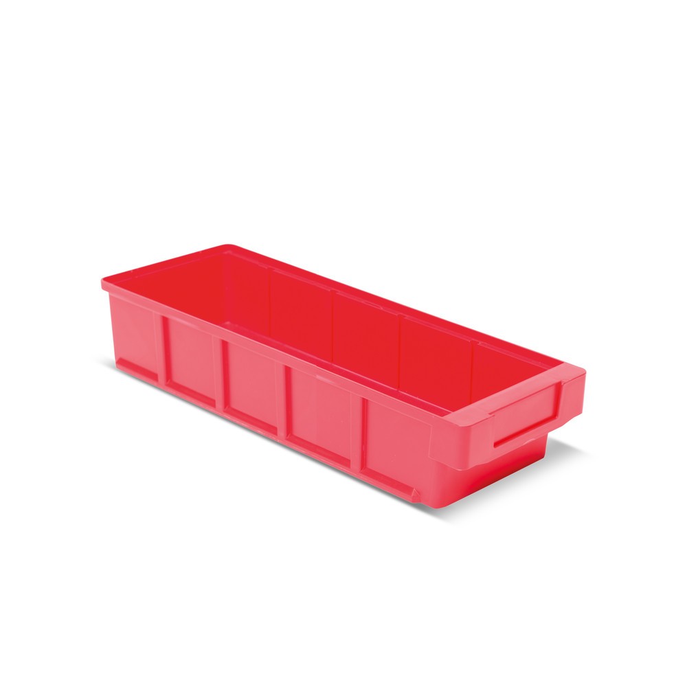 Číslo obrázka výrobku 1: Regálové boxy bez priehľadného otvoru, š × h 152 × 400 mm, červené