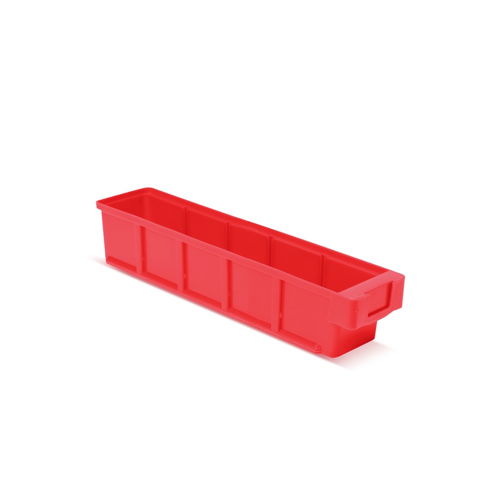 Číslo obrázka výrobku 1: Regálové boxy bez priehľadného otvoru, š × h 93 × 400 mm, červené