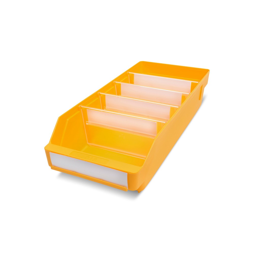 Obrázok výrobku: Regálové boxy s priezorom, Š x H 180 x 400 mm, žltá farba