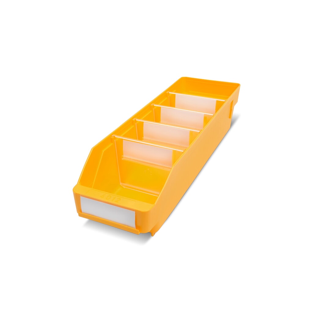 Obrázok výrobku: Regálové boxy s priezorom, Š x H 120 x 400 mm, žltá farba
