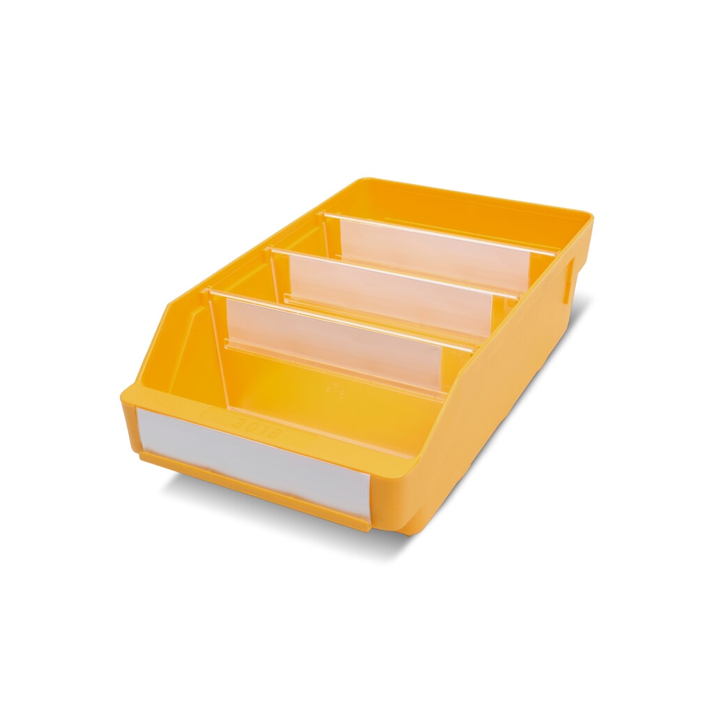 Obrázok výrobku: Regálové boxy s priezorom, Š x H 180 x 300 mm, žltá farba