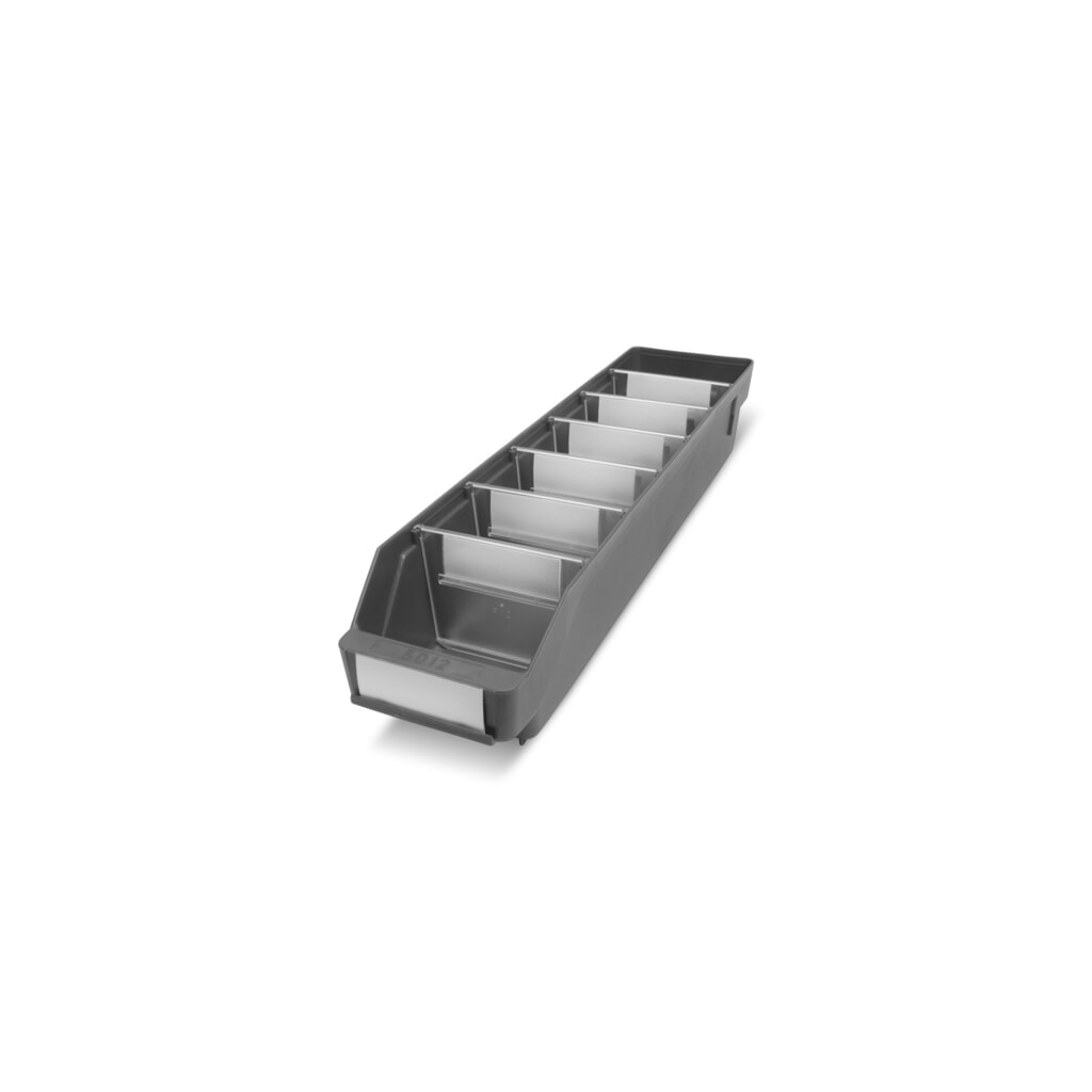 Regálové boxy s priezorom, Š x H 120 x 500 mm, červená farba Obrázok výrobku: Regálové boxy s priezorom, Š x H 120 x 500 mm, červená farba