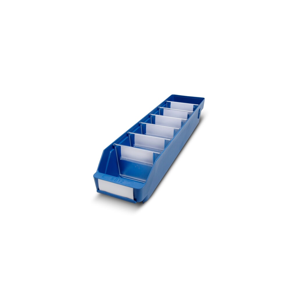 Obrázok výrobku: Regálové boxy s priezorom, Š x H 120 x 500 mm, modrá farba
