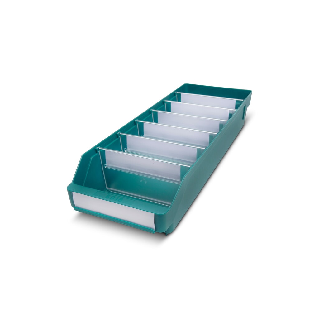 Obrázok výrobku: Regálové boxy s priezorom, Š x H 180 x 500 mm, zelená farba