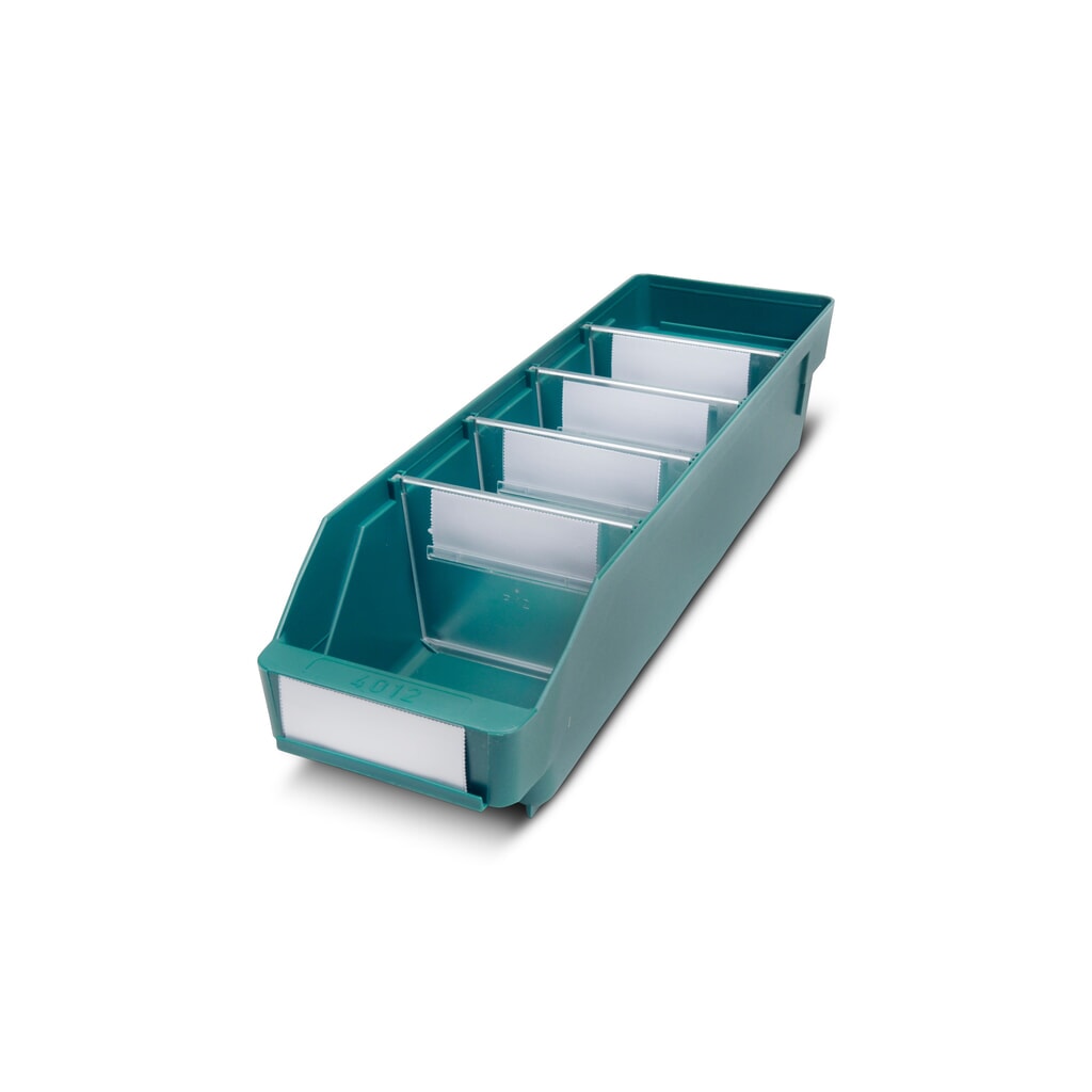 Obrázok výrobku: Regálové boxy s priezorom, Š x H 120 x 400 mm, zelená farba