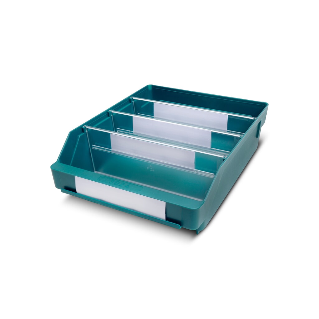 Regálové boxy s priezorom, Š x H 240 x 300 mm, zelená farba Obrázok výrobku: Regálové boxy s priezorom, Š x H 240 x 300 mm, zelená farba