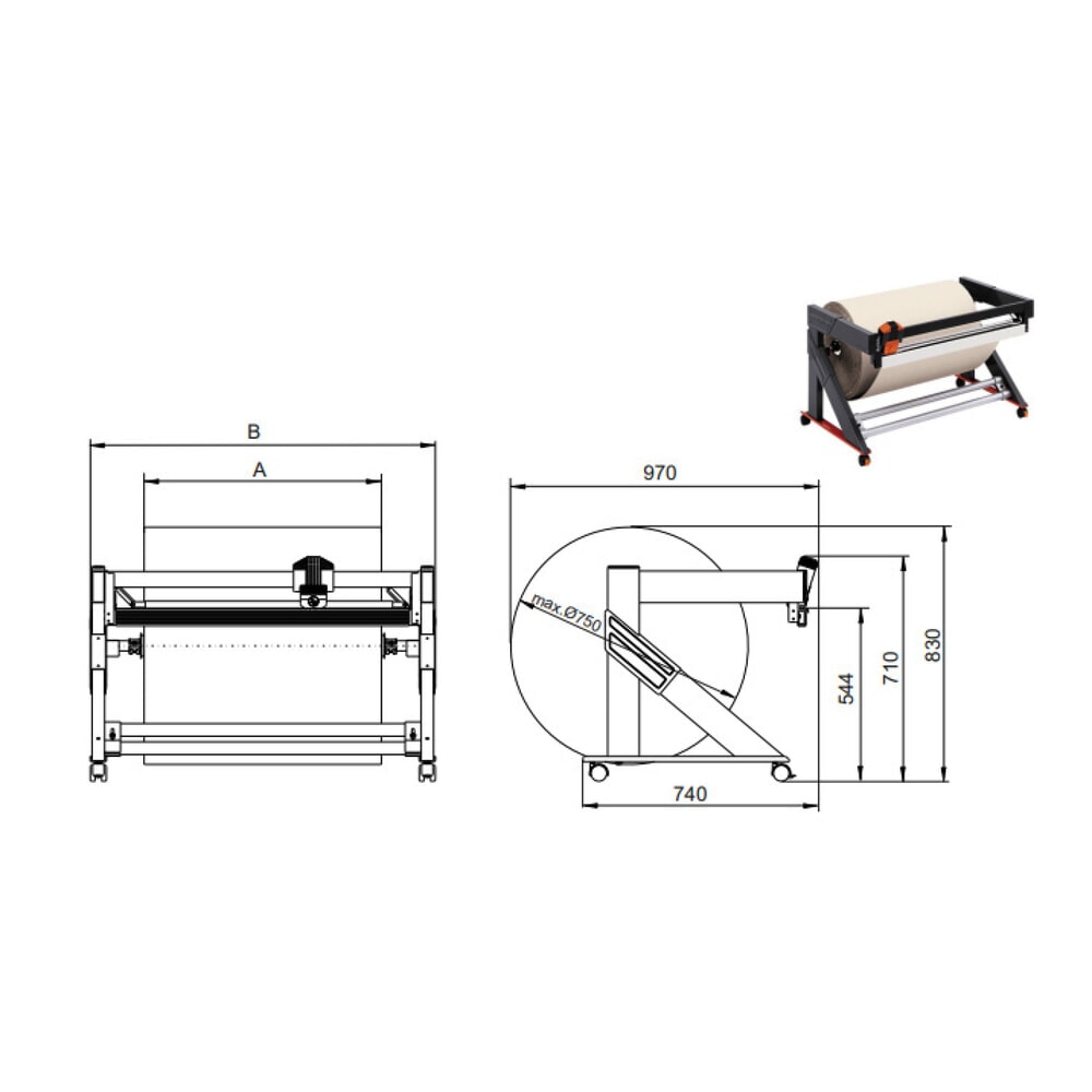 Číslo obrázka výrobku 3: Spodná fréza Stabilná, šírka rezu 750 mm