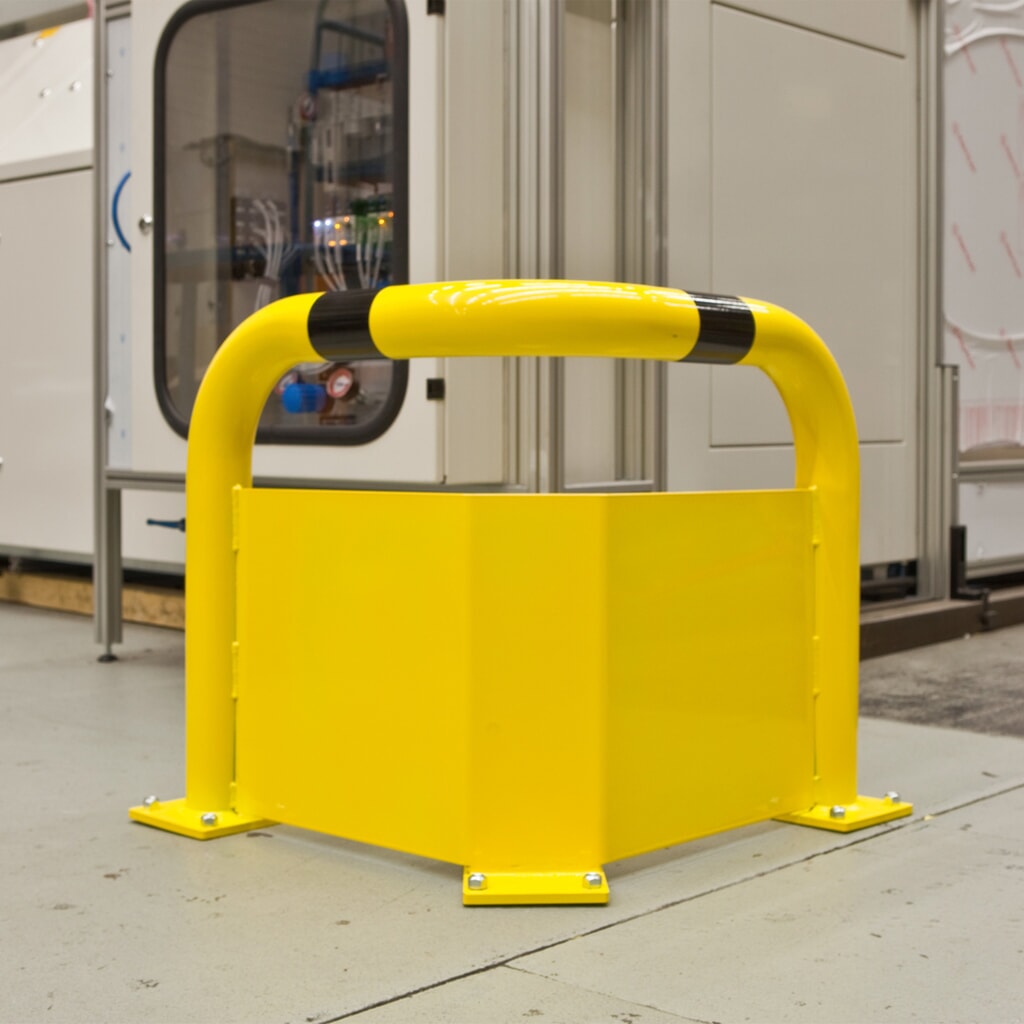 Rohový ochranný oblúk s ochranou proti podbehnutiu, interiér, HxB 350 x 600 mm Číslo obrázka výrobku 2: Rohový ochranný oblúk s ochranou proti podbehnutiu, interiér, HxB 350 x 600 mm