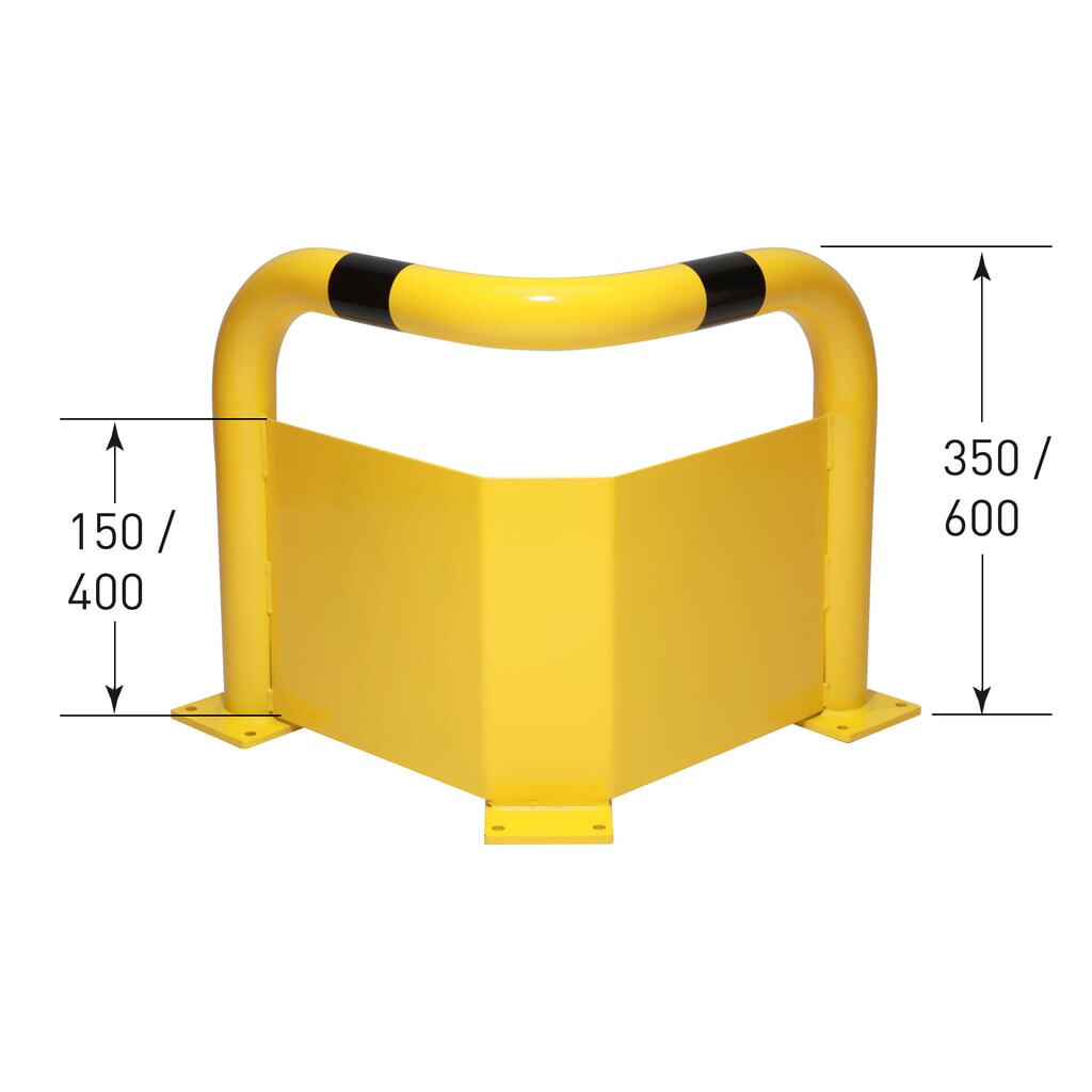 Rohový ochranný oblúk s ochranou proti podbehnutiu, interiér, HxB 350 x 600 mm Číslo obrázka výrobku 3: Rohový ochranný oblúk s ochranou proti podbehnutiu, interiér, HxB 350 x 600 mm
