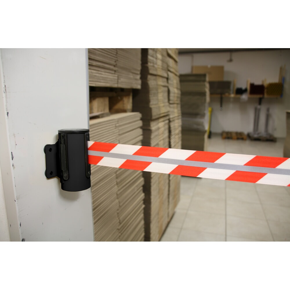 Číslo obrázka výrobku 3: RS-GUIDESYSTEMS® kazeta na pásku GLW 25-J REFLECTO, nástenná montáž, dĺžka 4 m, šírka 50 mm, čierne puzdro, červeno-biela páska