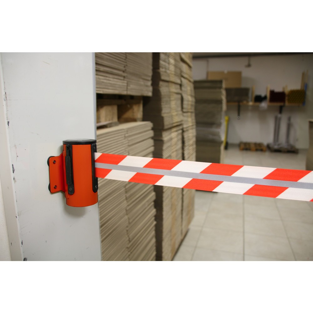 Číslo obrázka výrobku 3: RS-GUIDESYSTEMS® kazeta na pásku GLW 45-D REFLECTO, nástenný montáž, dĺžka 2,3 m, šírka 50 mm, červené puzdro, červeno-biela páska