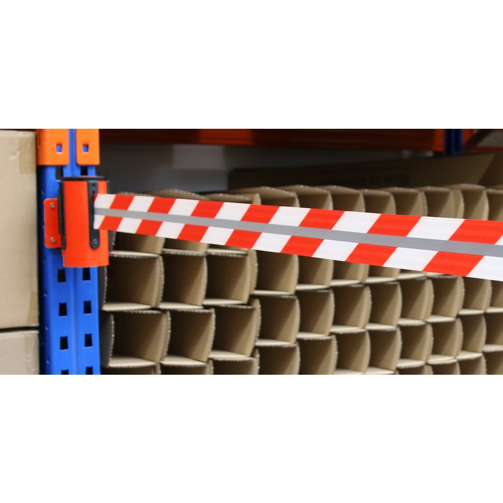 Číslo obrázka výrobku 4: RS-GUIDESYSTEMS® kazeta na pásku GLW 45-D REFLECTO, nástenný montáž, dĺžka 2,3 m, šírka 50 mm, červené puzdro, červeno-biela páska
