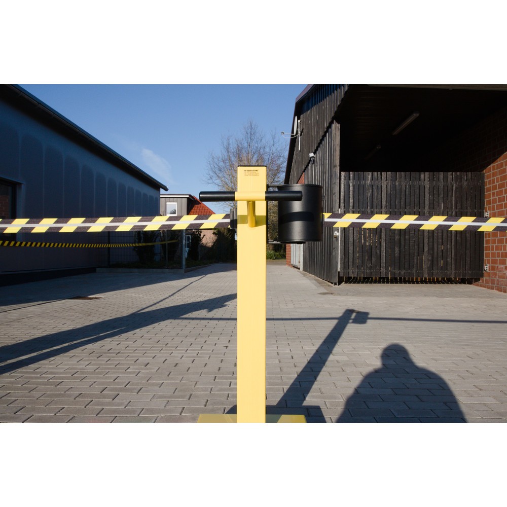 Číslo obrázka výrobku 4: RS-GUIDESYSTEMS® páskový zahradzovací stĺpik GLA 2000-E REFLECTO, dĺžka 2 × 18 m, šírka 50 mm, žltý stĺpik, čierno-žltá páska