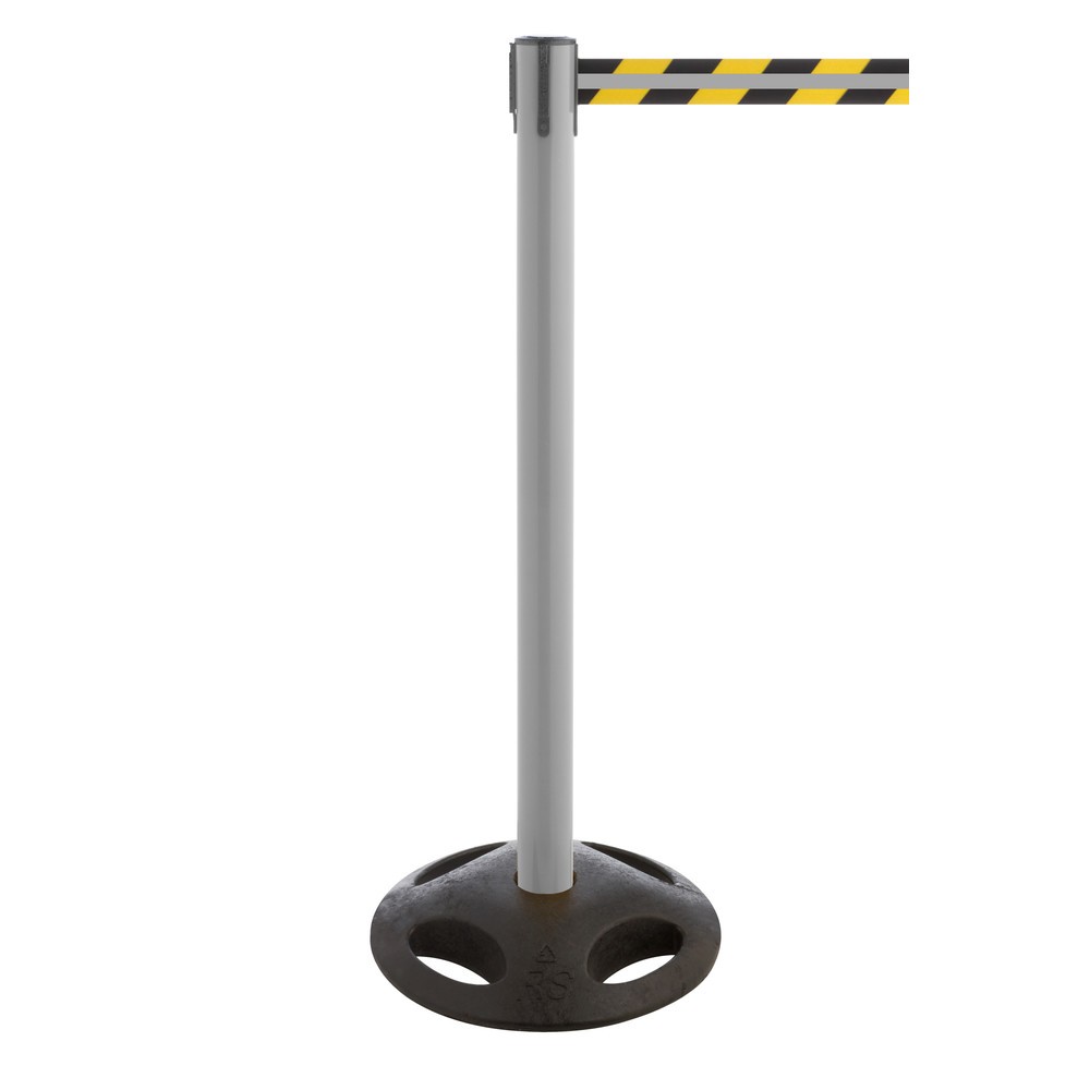 Číslo obrázka výrobku 1: RS-GUIDESYSTEMS® páskový zahradzovací stĺpik GLA 25-A REFLECTO, dĺžka 3,5 m, šírka 50 mm, antracitový stĺpik, čierno-žltá páska