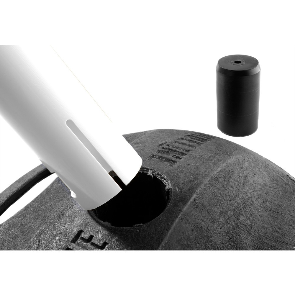 Číslo obrázka výrobku 3: RS-GUIDESYSTEMS® páskový zahradzovací stĺpik GLA 25-M REFLECTO, dĺžka 3,5 m, šírka 50 mm, biely stĺpik, čierno-žltá páska