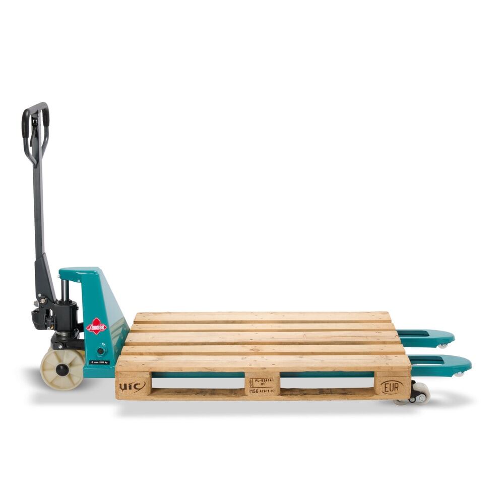 Číslo obrázka výrobku 9: Ručný paletový vozík Ameise® PTM 2.0, nosnosť 2 000 kg, dĺžka vidlíc 1 500 mm, nylon, tandemové kolieska