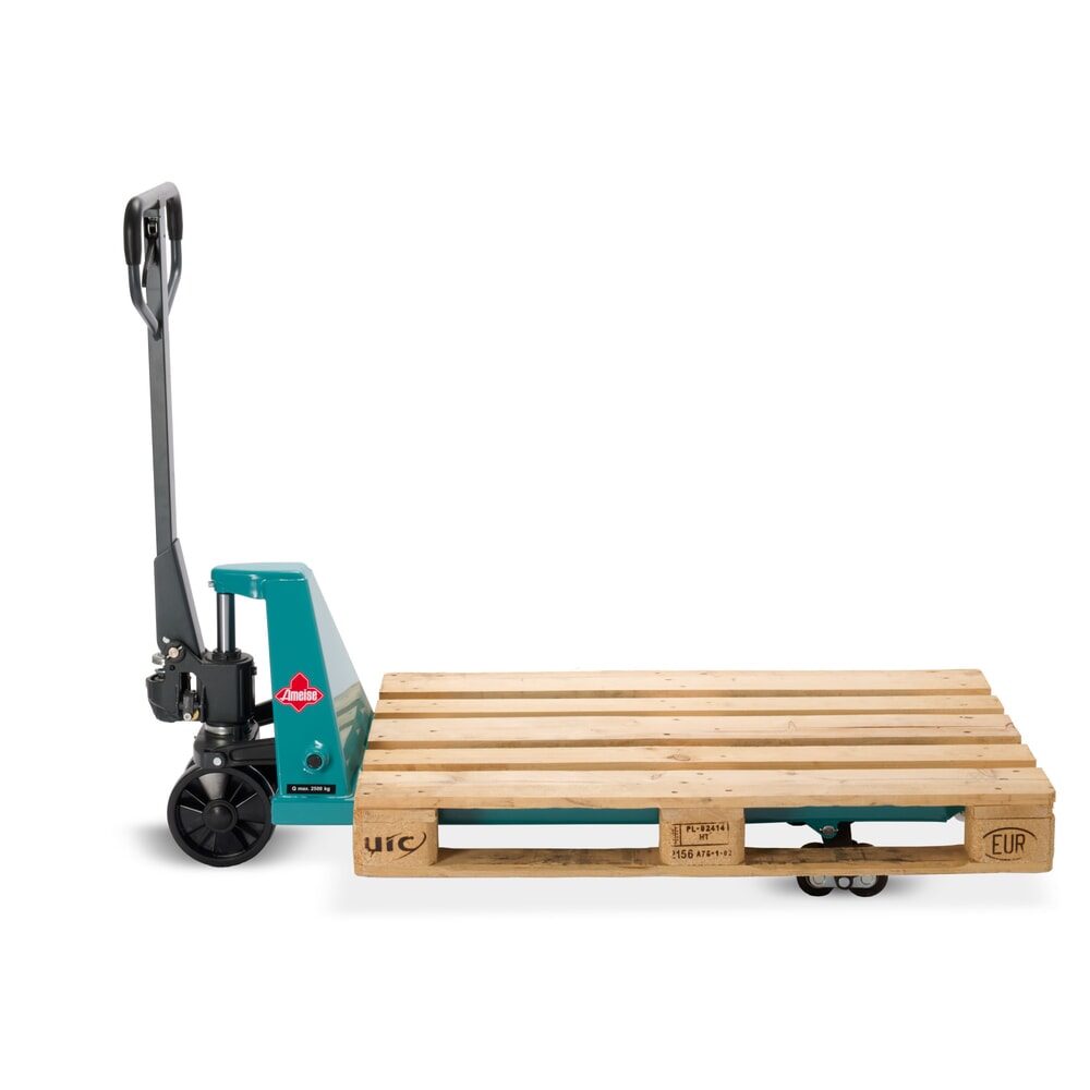 Číslo obrázka výrobku 7: Ručný paletový vozík Ameise® PTM 2.5, nosnosť 2 500 kg, dĺžka vidlíc 1 150 mm, polyuretán, tandemové kolieska