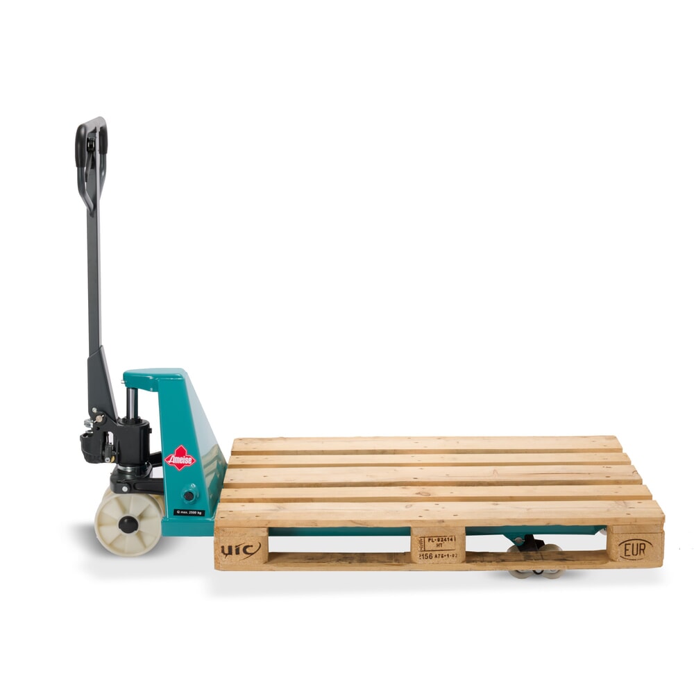 Číslo obrázka výrobku 9: Ručný paletový vozík Ameise® PTM 2.5, nosnosť 2 500 kg, dĺžka vidlíc 1 150 mm, nylon, tandemové kolieska
