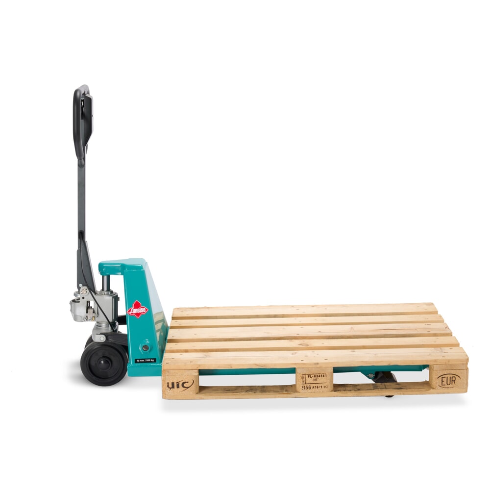 Číslo obrázka výrobku 8: Ručný paletový vozík Ameise® PTM 2.5 s ručnou brzdou, nosnosť 2500 kg, dĺžka vidlíc 1150 mm, celogumové/polyuretán