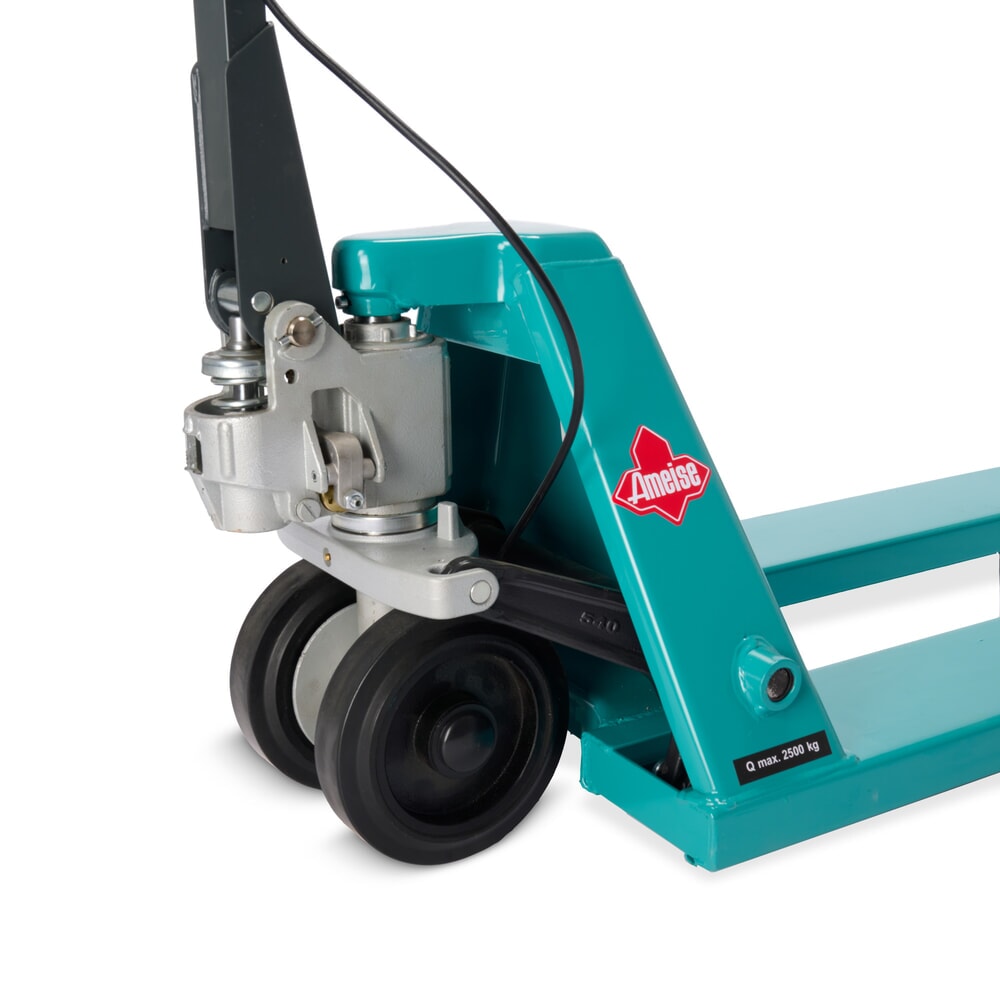 Číslo obrázka výrobku 12: Ručný paletový vozík Ameise® PTM 2.5 s ručnou brzdou, nosnosť 2500 kg, dĺžka vidlíc 1150 mm, celogumové/polyuretán