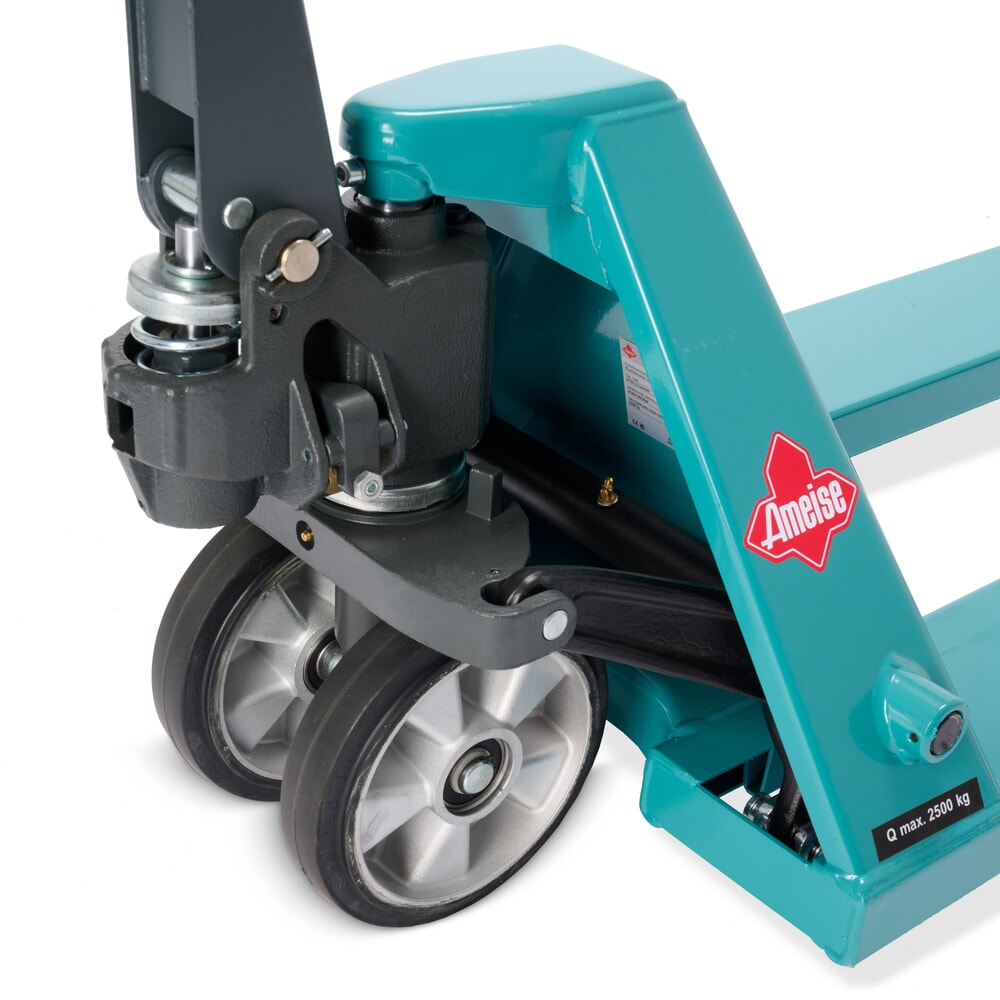 Číslo obrázka výrobku 13: Ručný paletový vozík Ameise® PTM 2.5 s rýchlozdvihom, nosnosť 2 500 kg, dĺžka vidlíc 1 150 mm, plná guma/polyuretán, tandemové kolieska